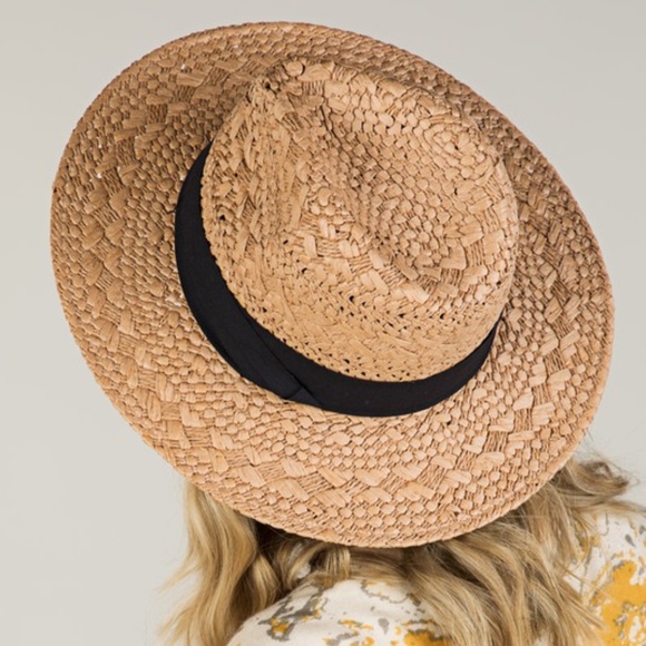 Last 1! ~ NWT Woven Fedora Straw Hat with Ribbon - Picture 4 of 7